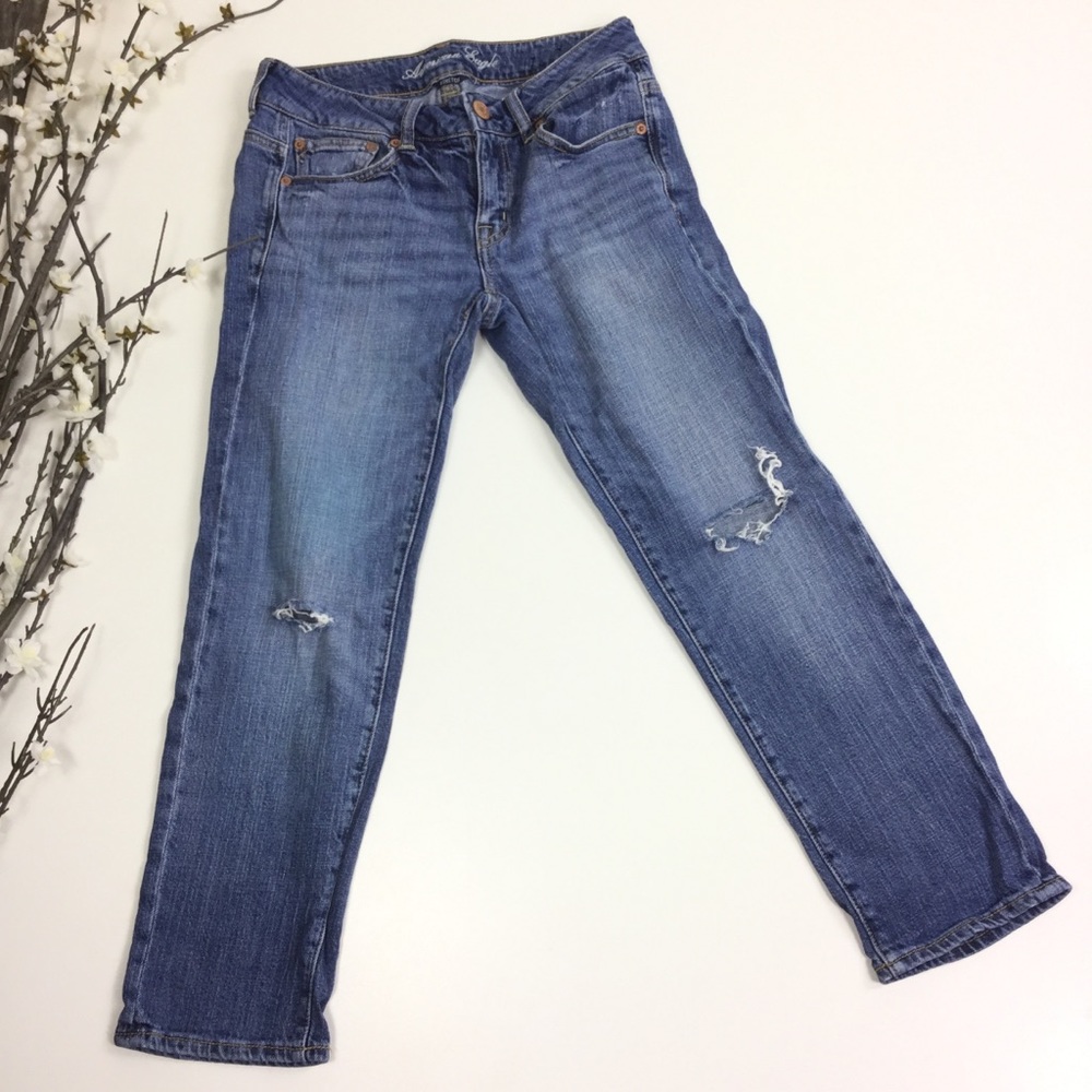 American Eagle Boy Fit Medium Wash Straight Jeans